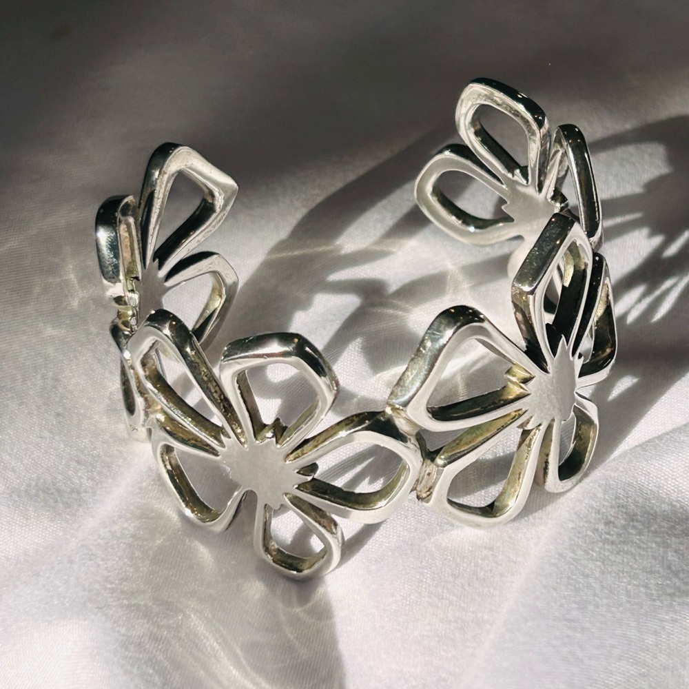 Tiffany & Co. Sterling Silver Floral Cutout Cuff